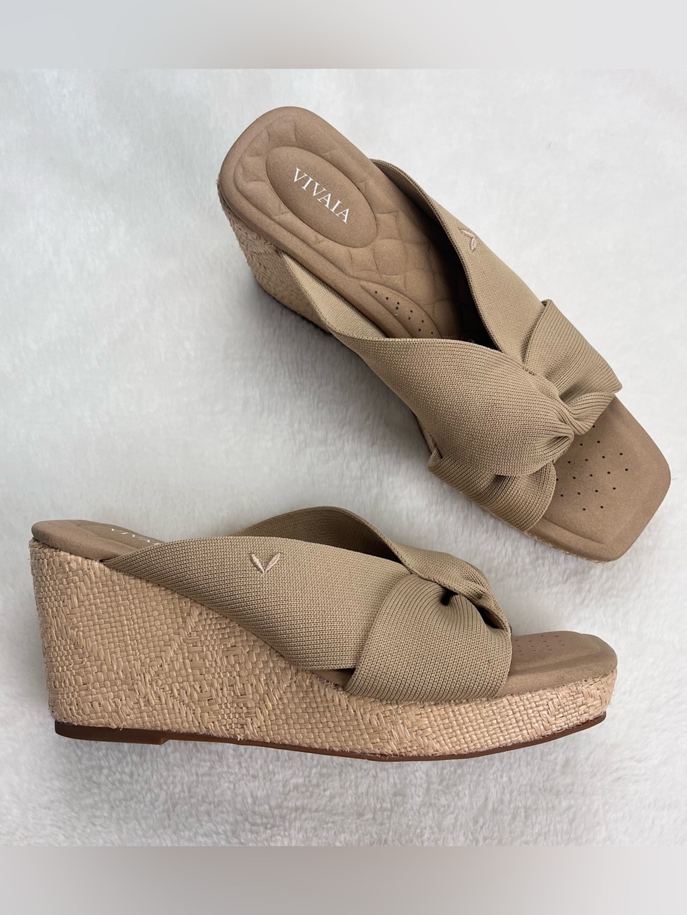 Vivaia Square-Toe Wedge Sandals (Laura)